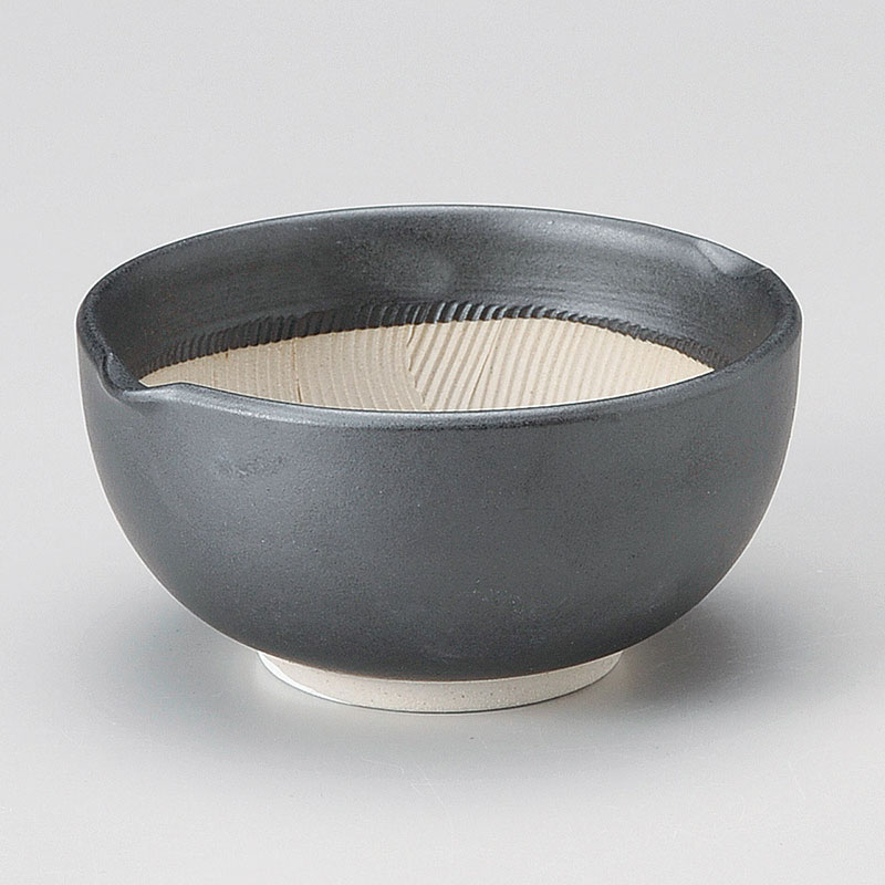 山万 35805-460 黒マット波紋櫛目丸型3.5寸す 1個（ご注文単位1個）【直送品】