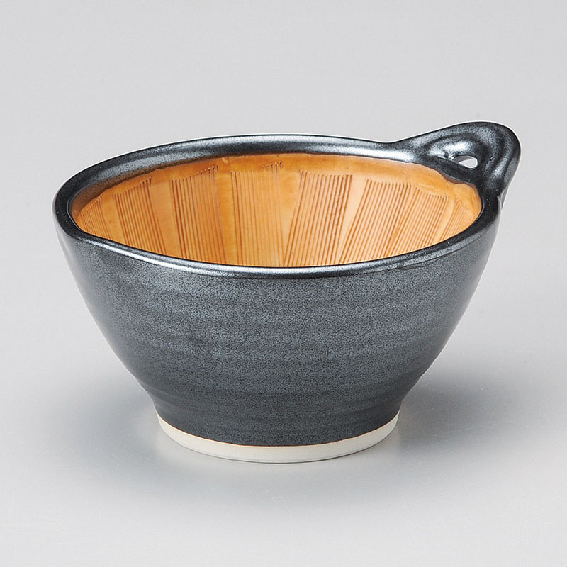 山万 35803-580 黒釉納豆すり鉢 1個（ご注文単位1個）【直送品】