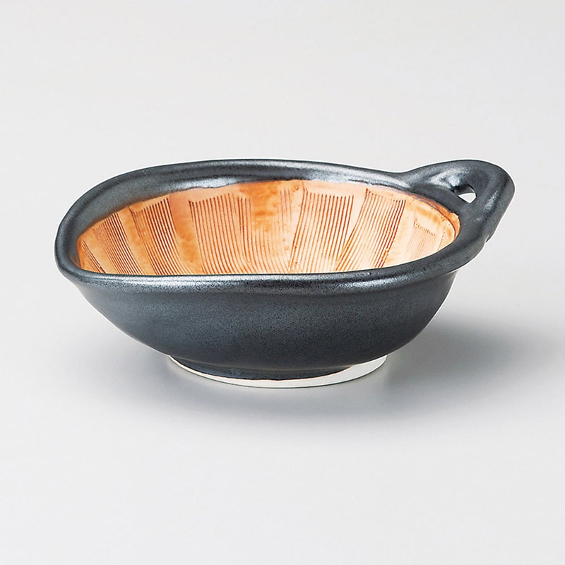 山万 35910-580 黒釉三角すり小鉢 1個（ご注文単位1個）【直送品】