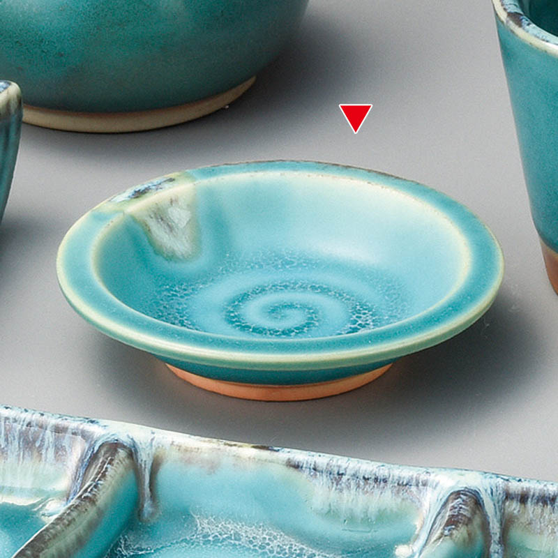 山万 05502-570 トルコブルー丸薬味皿 1個（ご注文単位1個）【直送品】