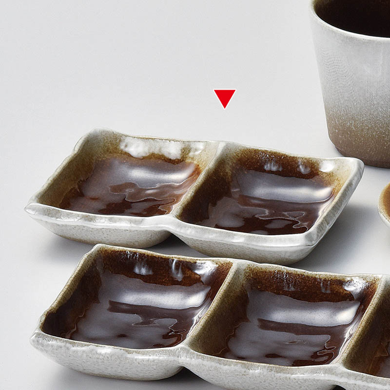 山万 36327-550 ブラウン二品盛 1個（ご注文単位1個）【直送品】