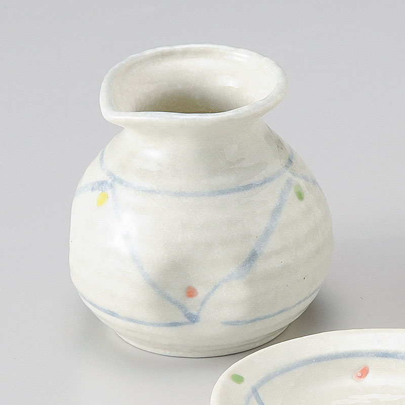 山万 36523-100 三彩水玉一合そば徳利 1個（ご注文単位1個）【直送品】