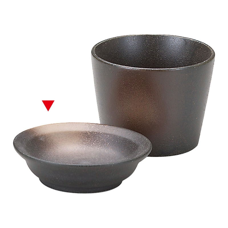 山万 36640-200 黒備前薬味皿 1個（ご注文単位1個）【直送品】