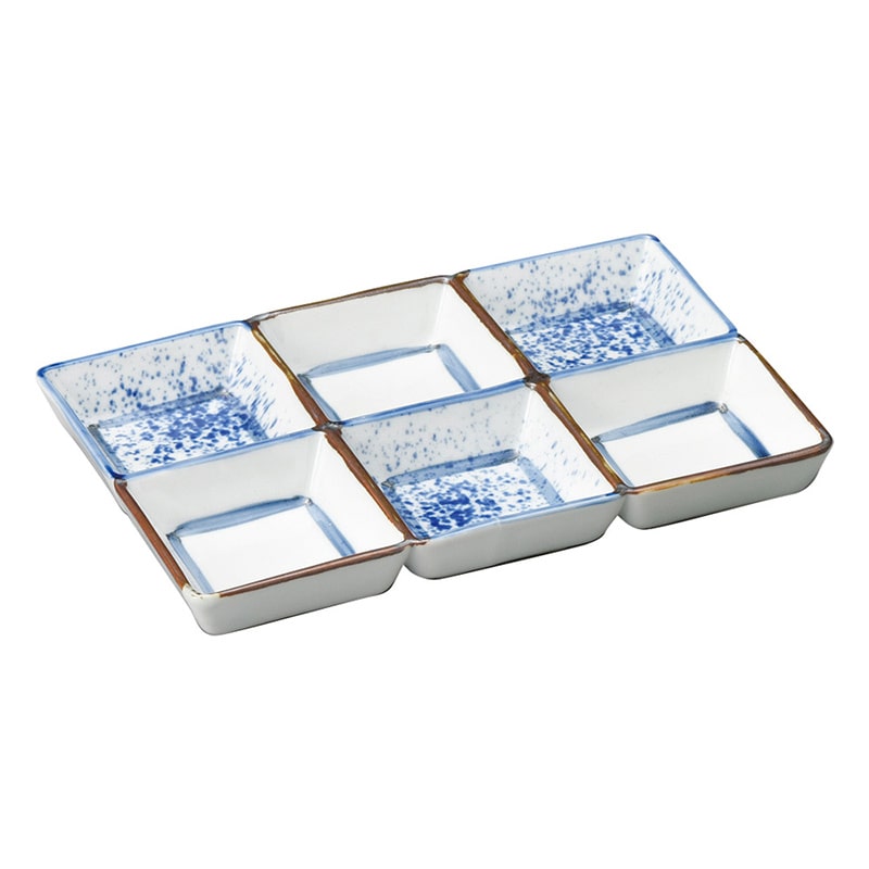 山万 36726-140 渕錆吹き墨六つ仕切鉢 1個（ご注文単位1個）【直送品】