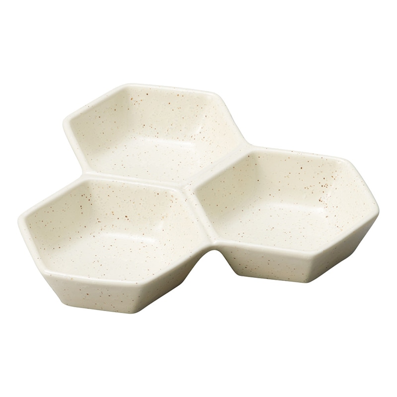 山万 36722-580 クリーム粉引六角三角 1個（ご注文単位1個）【直送品】