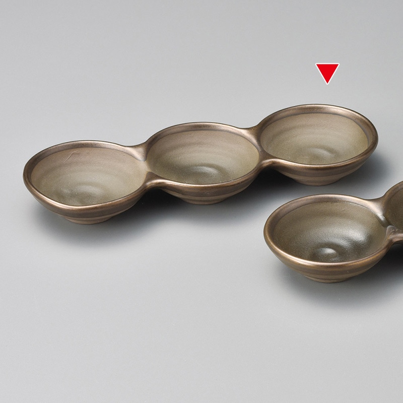 山万 36810-580 銅彩丸三品皿 1個（ご注文単位1個）【直送品】