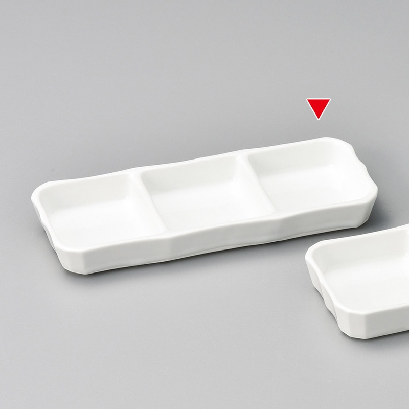 山万 36820-430 白磁三品皿(中) 1個（ご注文単位1個）【直送品】