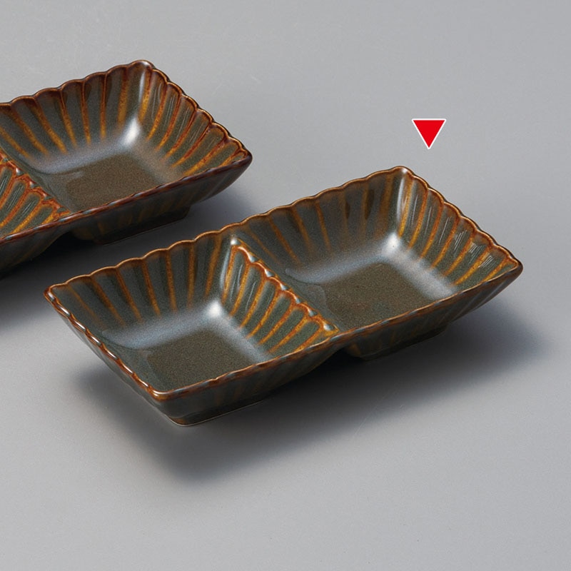 山万 36910-020 かすみ 山藍2連皿 1個（ご注文単位1個）【直送品】