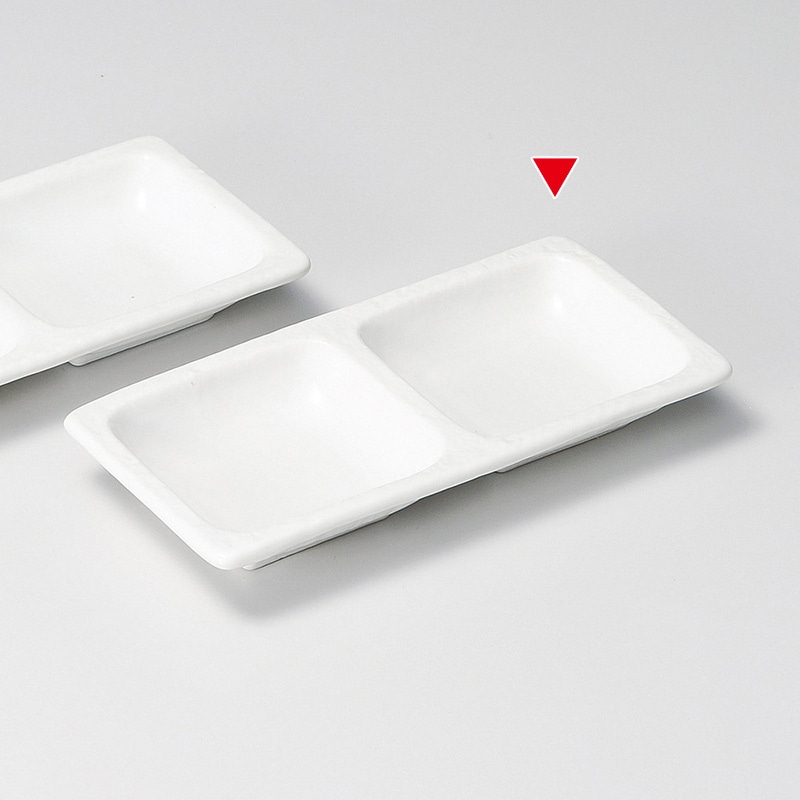 山万 36908-130 白マット二品皿 1個（ご注文単位1個）【直送品】