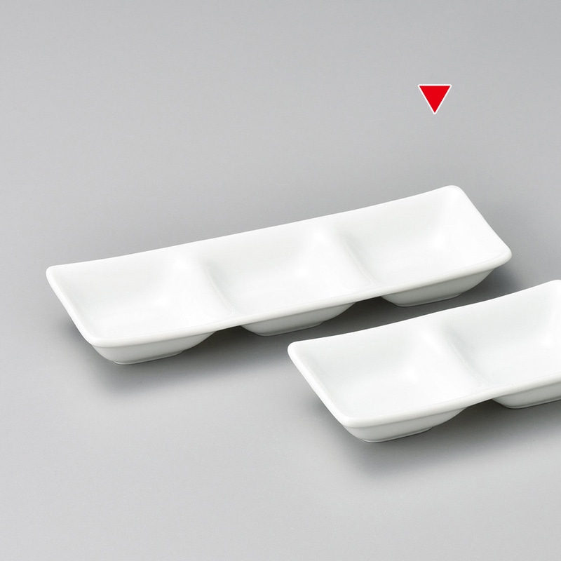 山万 36937-570 白磁三品盛 1個（ご注文単位1個）【直送品】