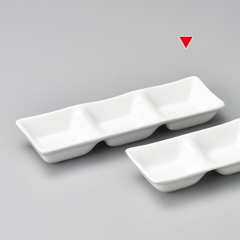 山万 36945-130 白磁ソフィー三品皿 407-0 1個（ご注文単位1個）【直送品】