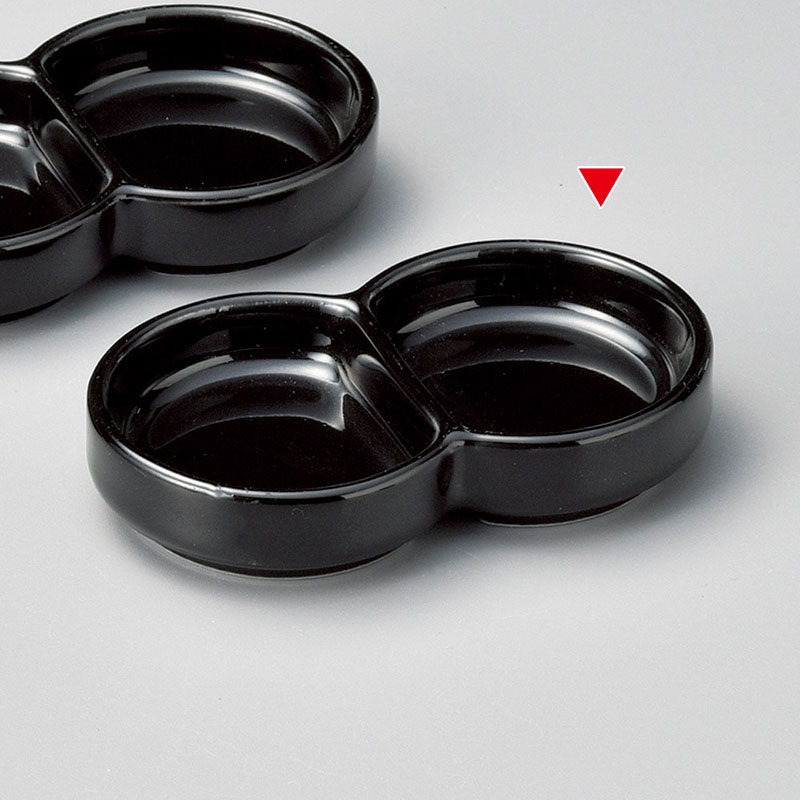 山万 36942-570 黒丸二品盛 1個（ご注文単位1個）【直送品】