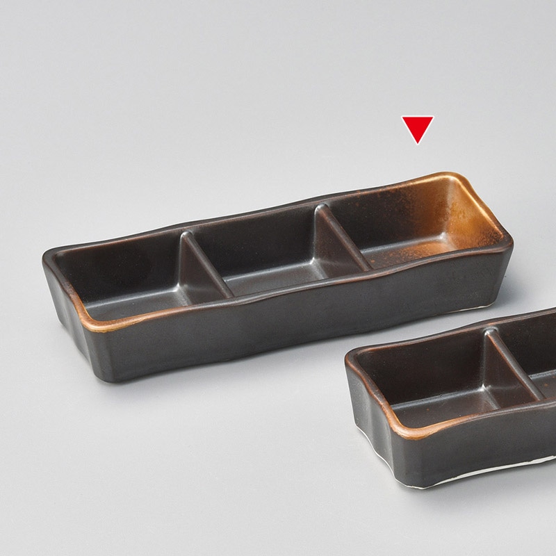 山万 36921-430 焼しめ3品皿(小) 1個（ご注文単位1個）【直送品】