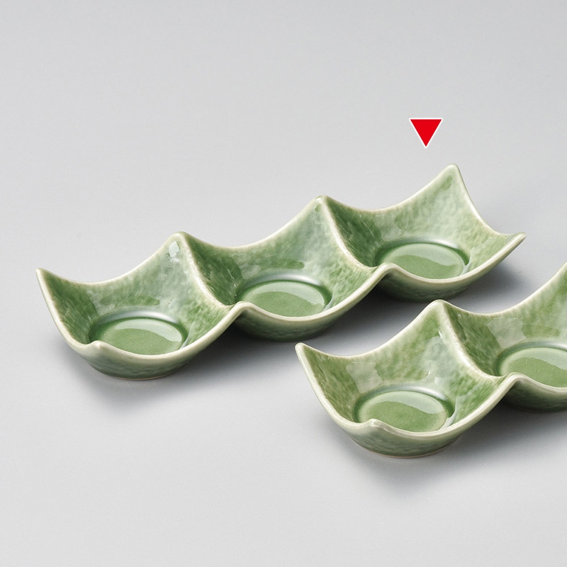 山万 37005-550 ねり抹茶石目型3連皿(小) 1個（ご注文単位1個）【直送品】