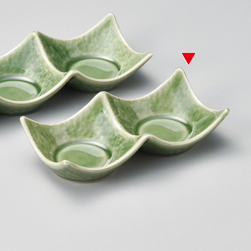 山万 37006-550 ねり抹茶石目型2連皿(小) 1個（ご注文単位1個）【直送品】