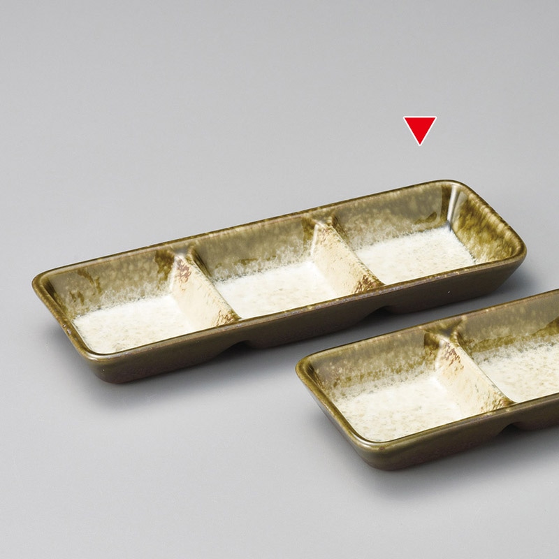 山万 36917-570 織部かすみ三品盛(大) 1個（ご注文単位1個）【直送品】