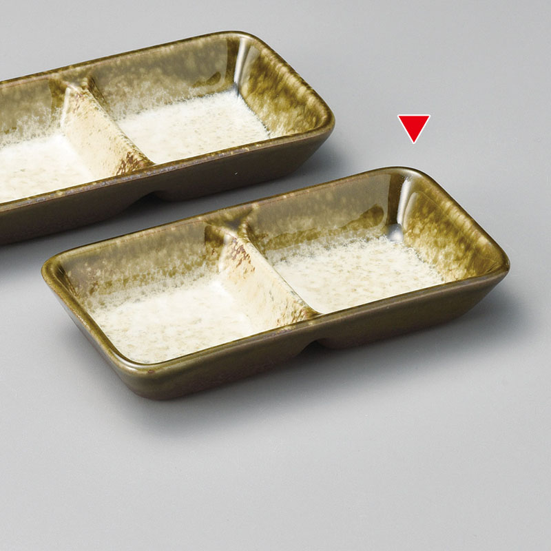 山万 36918-570 織部かすみ二品盛(大) 1個（ご注文単位1個）【直送品】