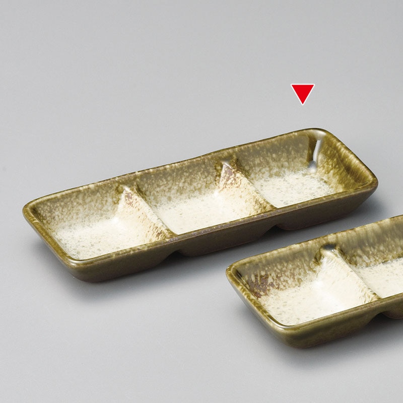 山万 36927-570 織部かすみ三品盛(小) 1個（ご注文単位1個）【直送品】