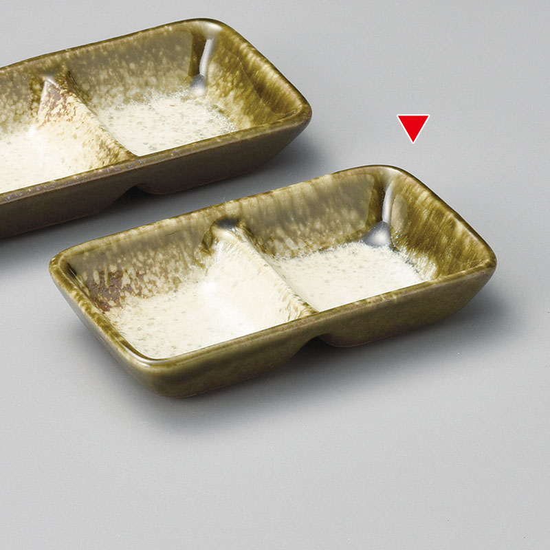 山万 36928-570 織部かすみ二品盛(小) 1個（ご注文単位1個）【直送品】