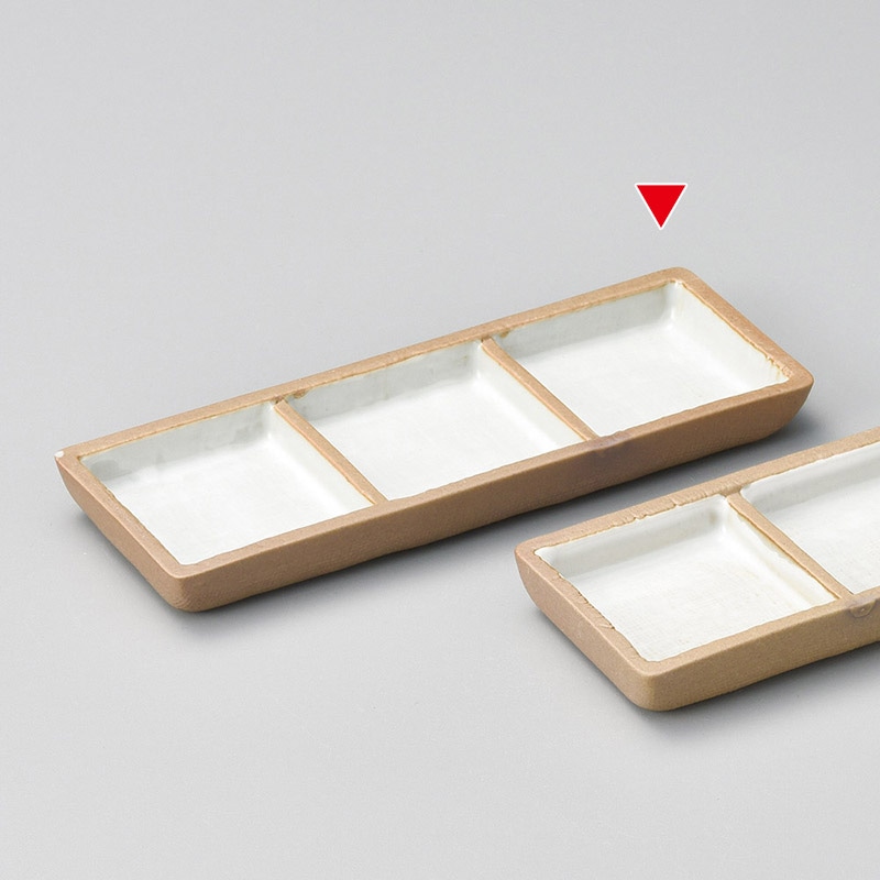 山万 37019-580 赤土粉引三品盛 1個（ご注文単位1個）【直送品】