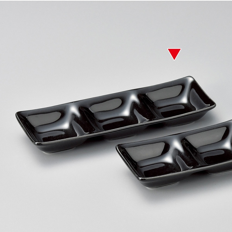 山万 37021-570 黒三品盛 1個（ご注文単位1個）【直送品】