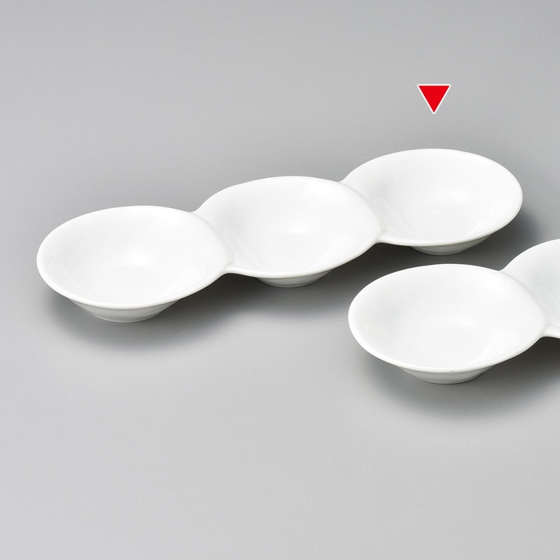 山万 37025-460 白だんご3連皿 1個（ご注文単位1個）【直送品】