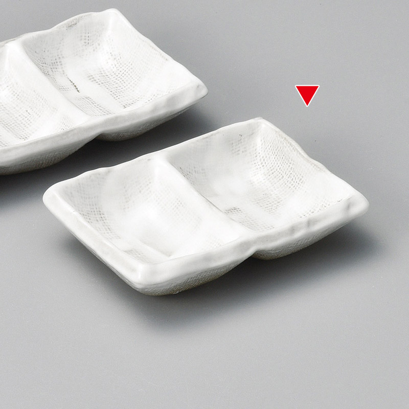 山万 37106-550 乳白志野二品盛ミニ 1個（ご注文単位1個）【直送品】