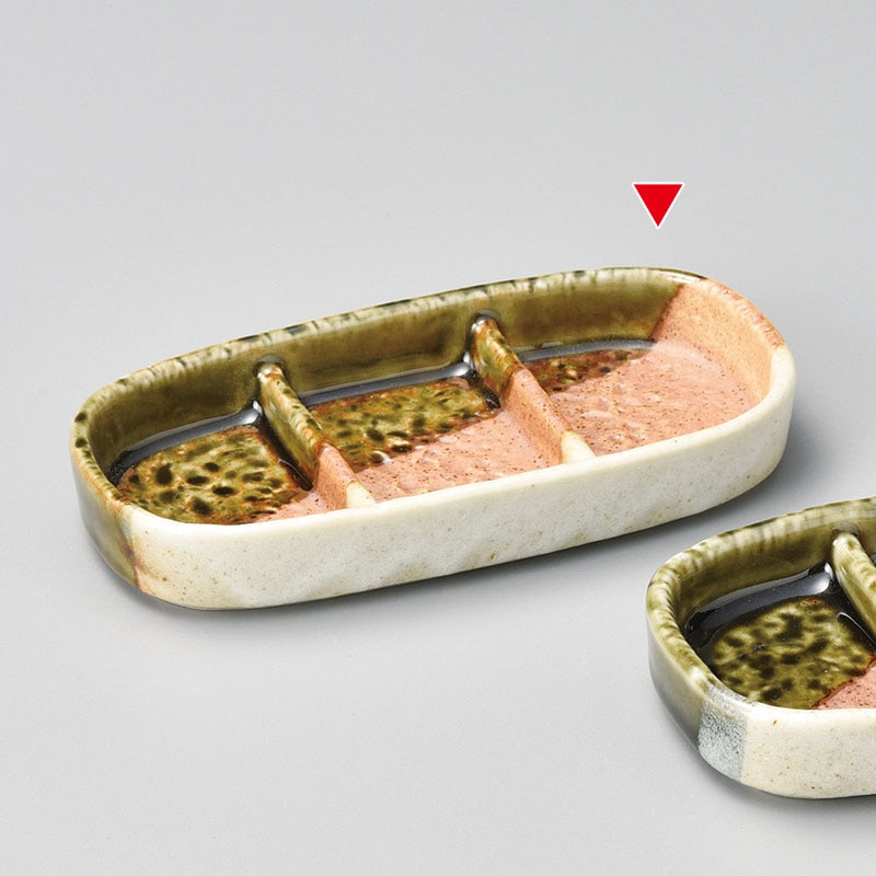 山万 37131-580 塗り分け小判三品盛 1個（ご注文単位1個）【直送品】