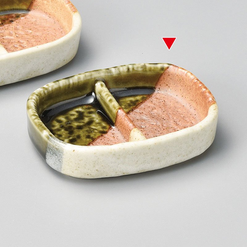 山万 37132-580 塗り分け小判二品盛 1個（ご注文単位1個）【直送品】