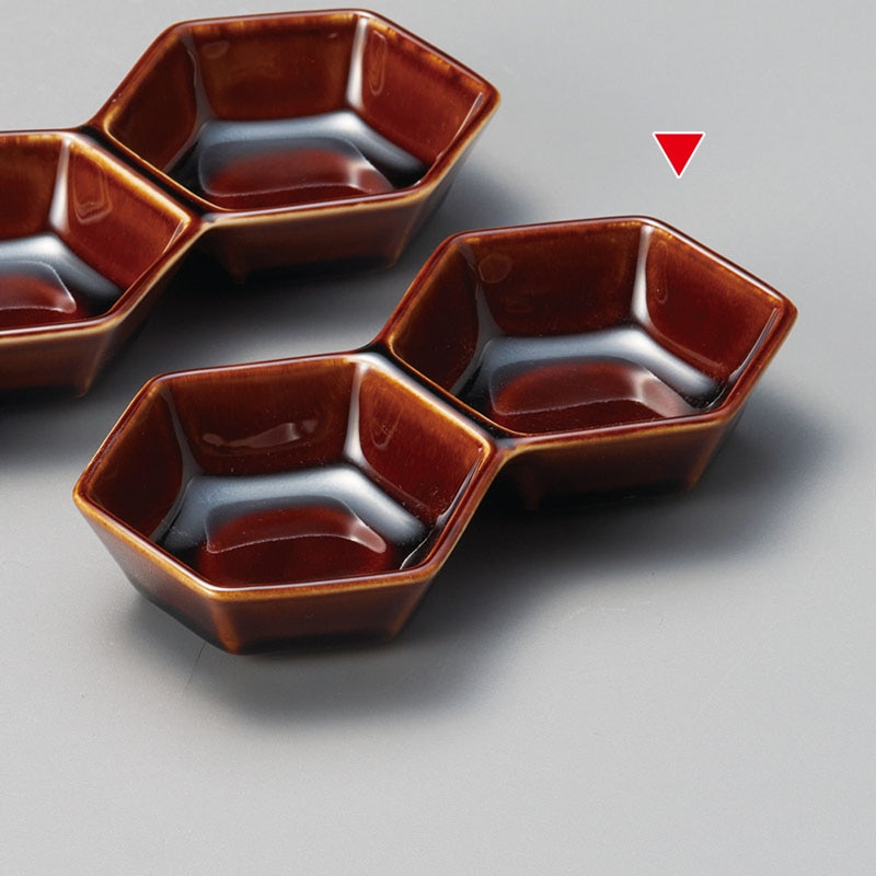 山万 37110-580 アメ釉六角2連 1個（ご注文単位1個）【直送品】