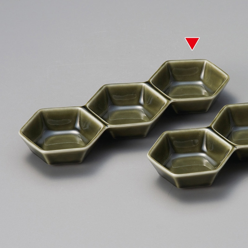 山万 37111-580 織部六角3連 1個（ご注文単位1個）【直送品】