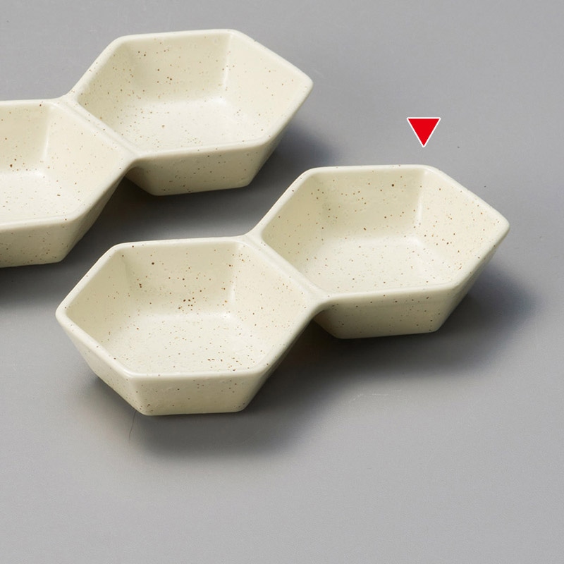 山万 37122-580 クリーム粉引六角2連 1個（ご注文単位1個）【直送品】