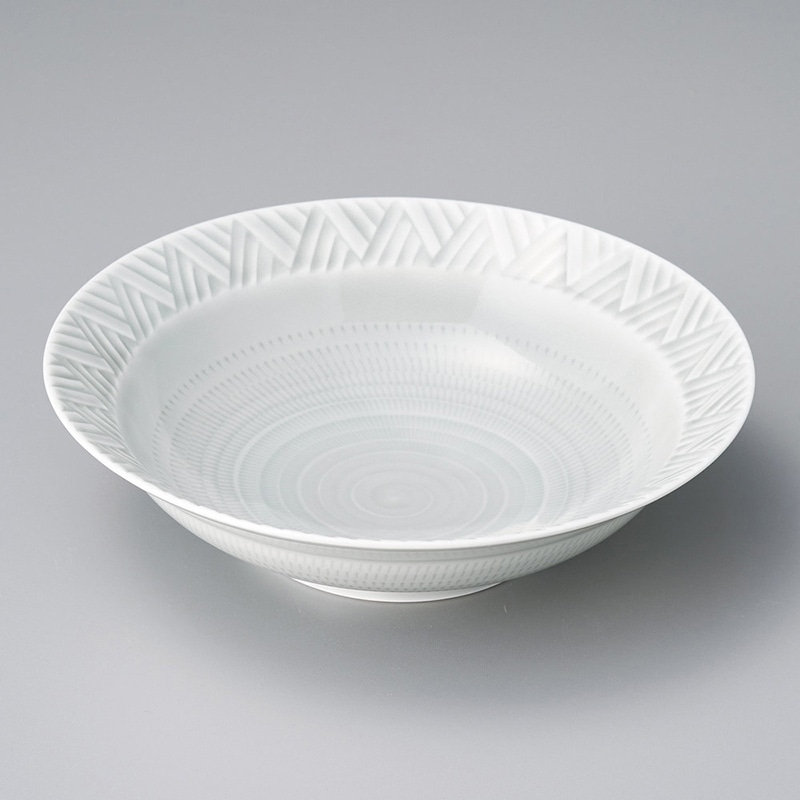 山万 37206-730 グレーウェーブ鉢(波佐見焼) 1個（ご注文単位1個）【直送品】