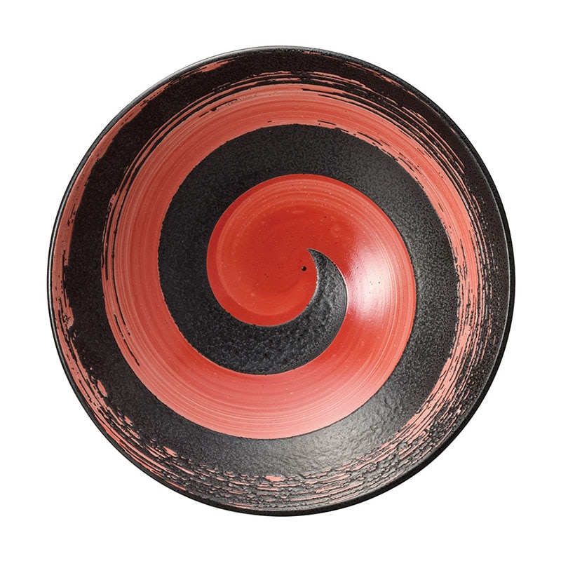 山万 37219-170 朱嵐黒御影8.0麺鉢 1個(ご注文単位1個)【直送品】