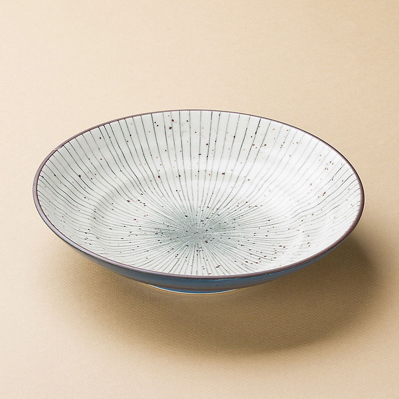 山万 37317-100 細十草クリーム7.5めん皿 1個（ご注文単位1個）【直送品】