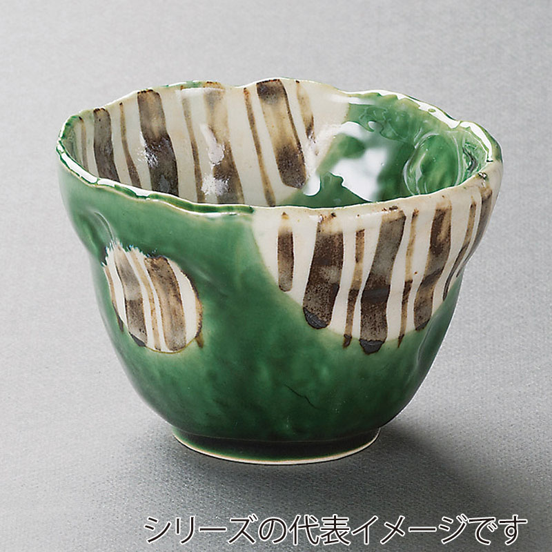 山万 37715-100 織部十草4寸丼 1個（ご注文単位1個）【直送品】