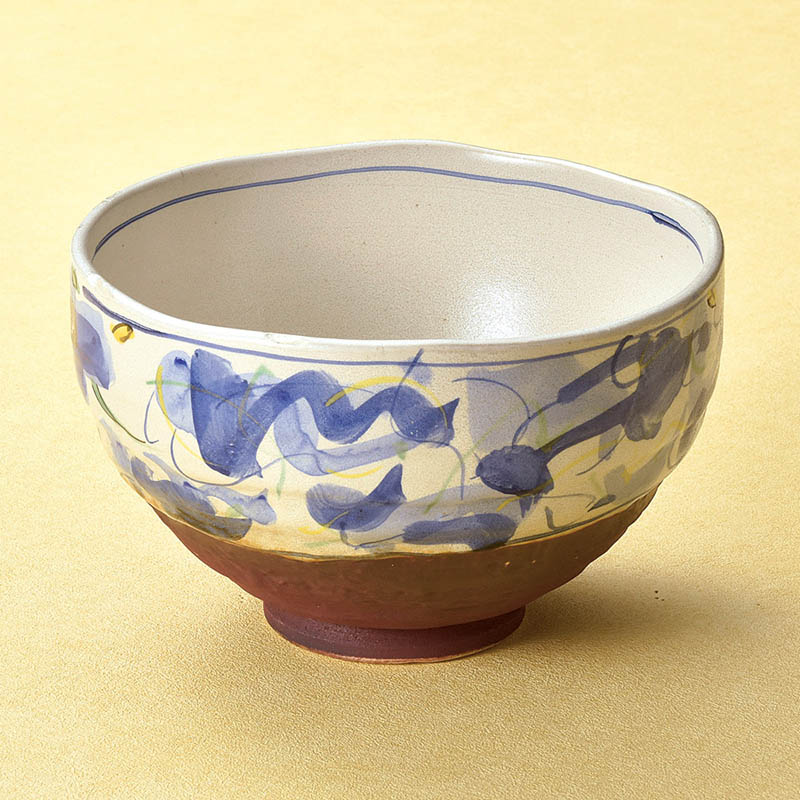 山万 38201-140 赤絵花鳥青ひずみ丼 1個（ご注文単位1個）【直送品】