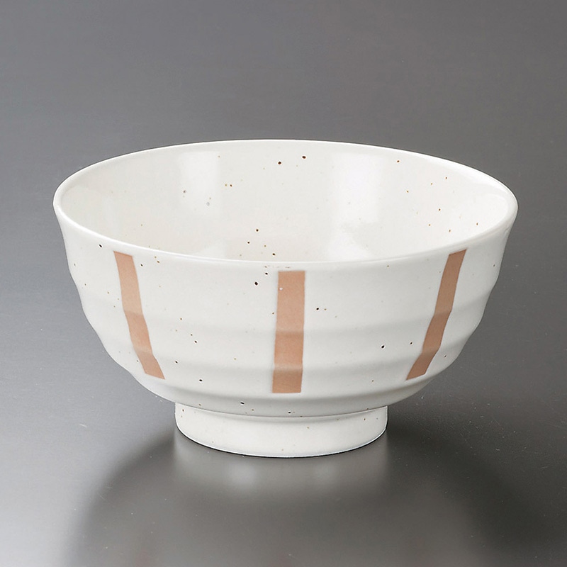 山万 38214-190 白結晶ストライプ5.5多用丼 1個（ご注文単位1個）【直送品】
