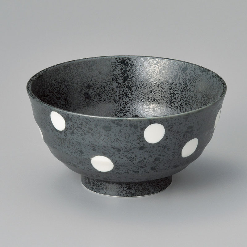 山万 38216-190 黒結晶ドット5.5多用丼 1個（ご注文単位1個）【直送品】
