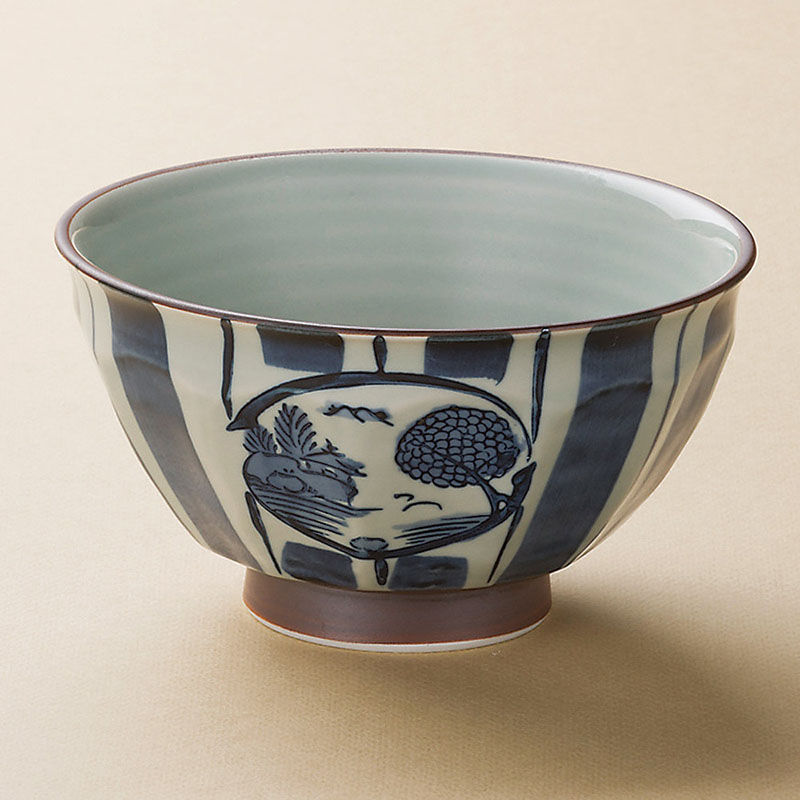 山万 38507-730 十草山水 面取り丼 中 有田焼 1個（ご注文単位1個）【直送品】