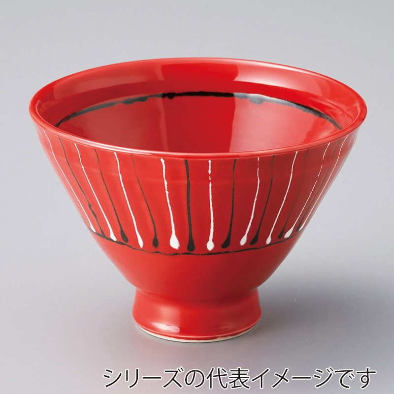 山万 38614-440 朱赤十草高台丼 大 1個（ご注文単位1個）【直送品】