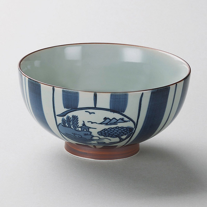 山万 38623-730 十草山水めん鉢(有田焼) 1個（ご注文単位1個）【直送品】