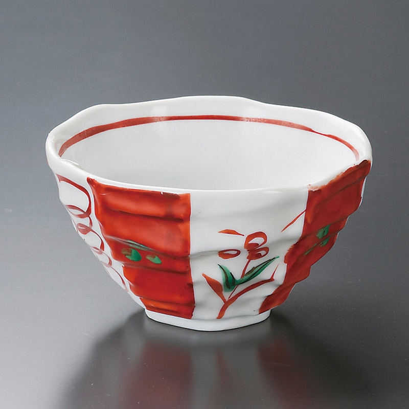 山万 39010-170 赤絵間取八角丼 1個（ご注文単位1個）【直送品】