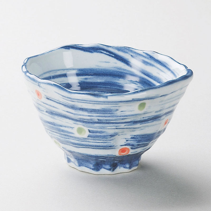 山万 39013-180 刷毛目水玉4.5多用碗 1個（ご注文単位1個）【直送品】