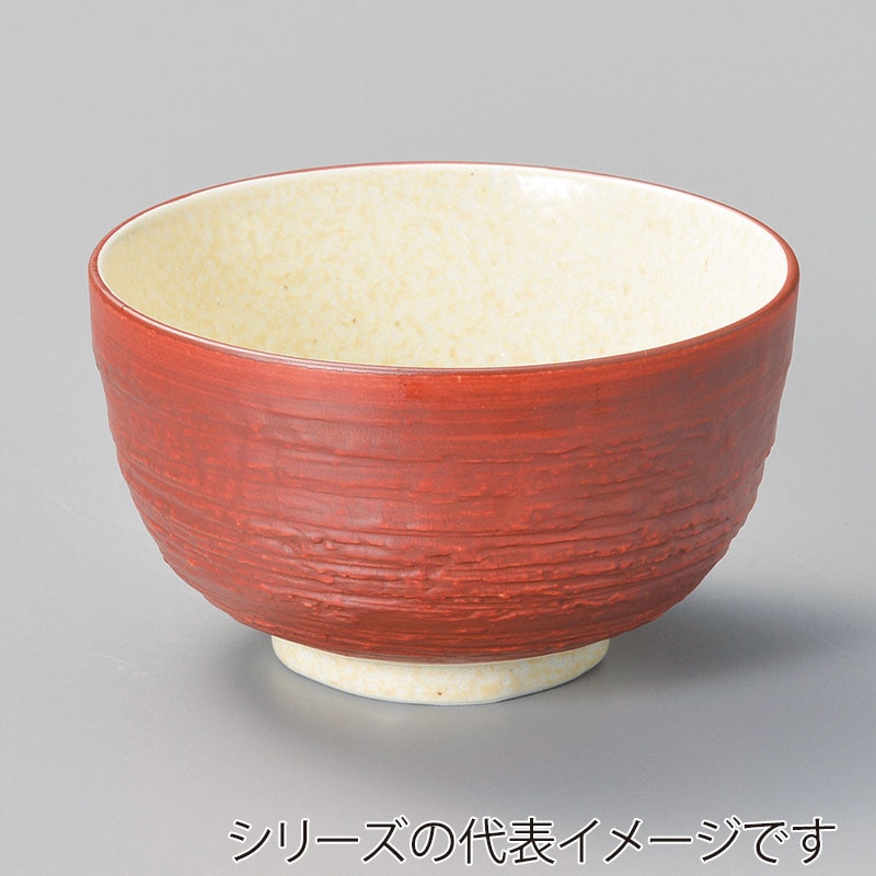 山万 39539-020 朱巻志野4.6ロクロ目丼 1個（ご注文単位1個）【直送品】