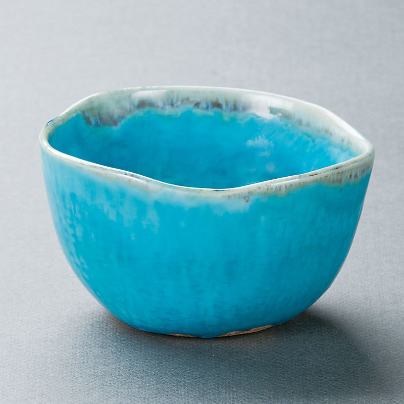 山万 39705-230 トルコブルー変型多用碗 1個(ご注文単位1個)【直送品】