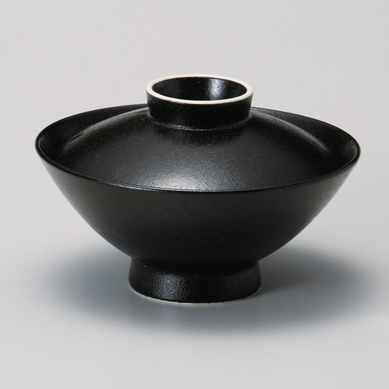 山万 40107-430 瀬戸黒大茶 蓋付 1個（ご注文単位1個）【直送品】