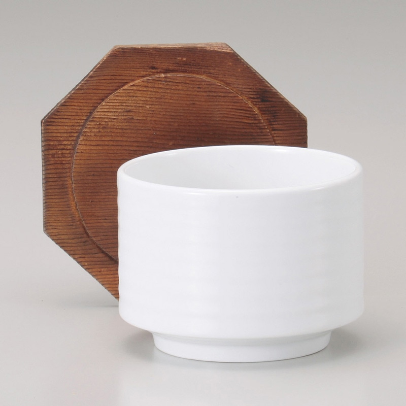 山万 40514-430 白磁筒型飯器(小) 蓋付 1個（ご注文単位1個）【直送品】