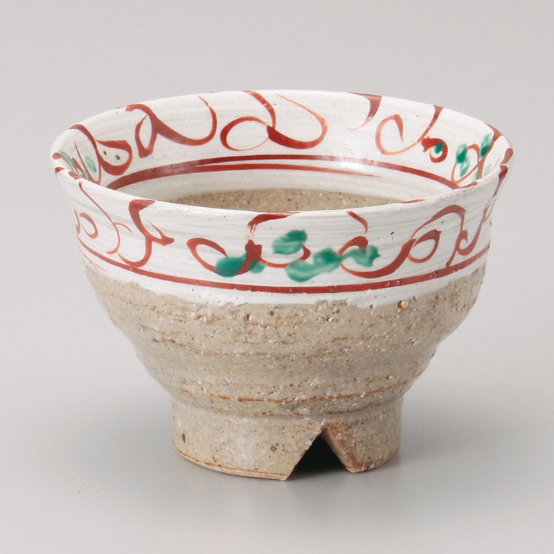 山万 40611-510 渕赤唐草切高台煎茶(手描き) 1個（ご注文単位1個）【直送品】