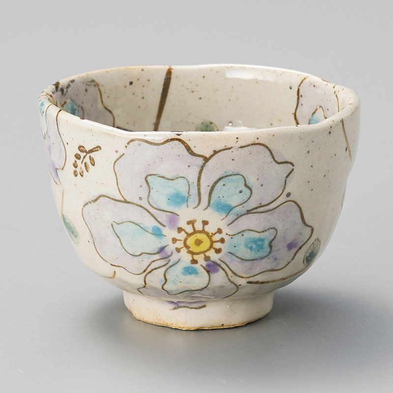 山万 40623-330 花つなぎいっぷく碗 紫 1個（ご注文単位1個）【直送品】